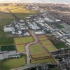 Aerial image of the new road and plots