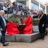 Nick Park CBE & Mayor of Preston Councillor Phil Crowe unveil the statue of Feathers McGraw.