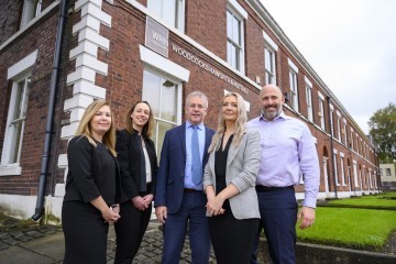 Julie Sutherland, business development and marketing lead, with Eleanor Longworth, Paul Matthews, Katie Wright and CEO Michael Shroot.