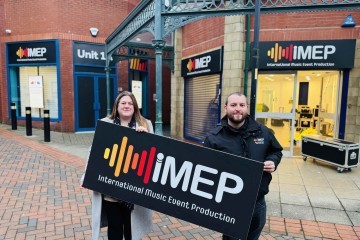 Cllr Kimberley Whitehead and iMEP CEO Eddy O Brien outside iMEPs new facility in Accrington Town Centre.jpg.jpg