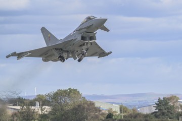 European Common Radar System Mark 2 (ECRS Mk2) operated on a UK Typhoon test and evaluation aircraft at BAE Systems in Lancashire, supported by the radar’s developer, Leonardo UK