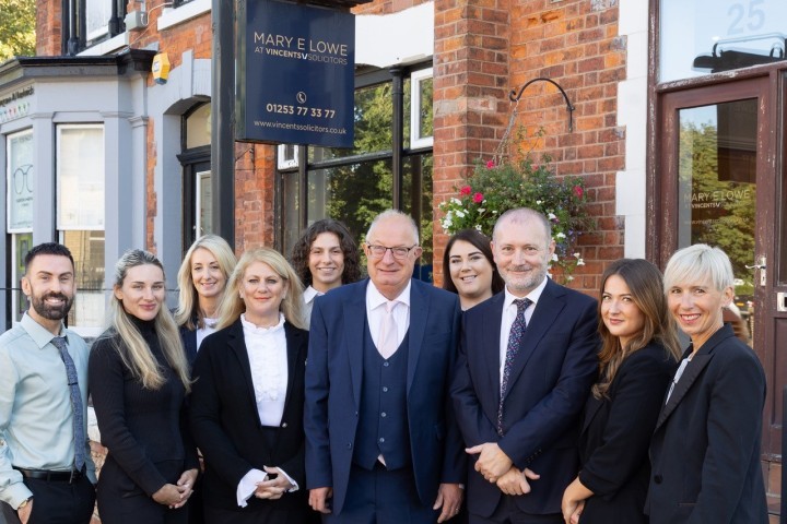 Director Mary Lowe with some of her team outside Mary E Lowe in Park Street Lytham