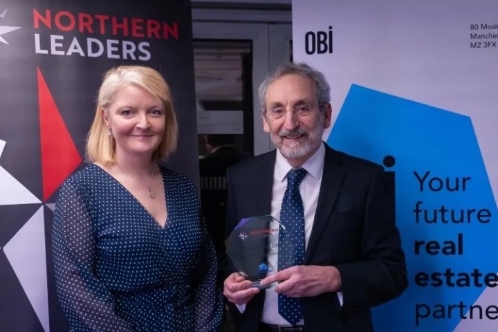 Alison Salas of Rochdale Development Agency with Mark Crabtree OBE founder and managing director of AMS Neve.jpeg.jpg